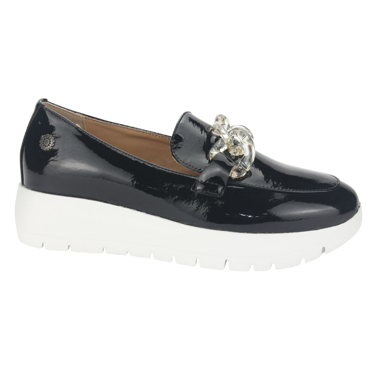 Mocasin Chalada Mujer Wonder-1 Negro Blanco Casual