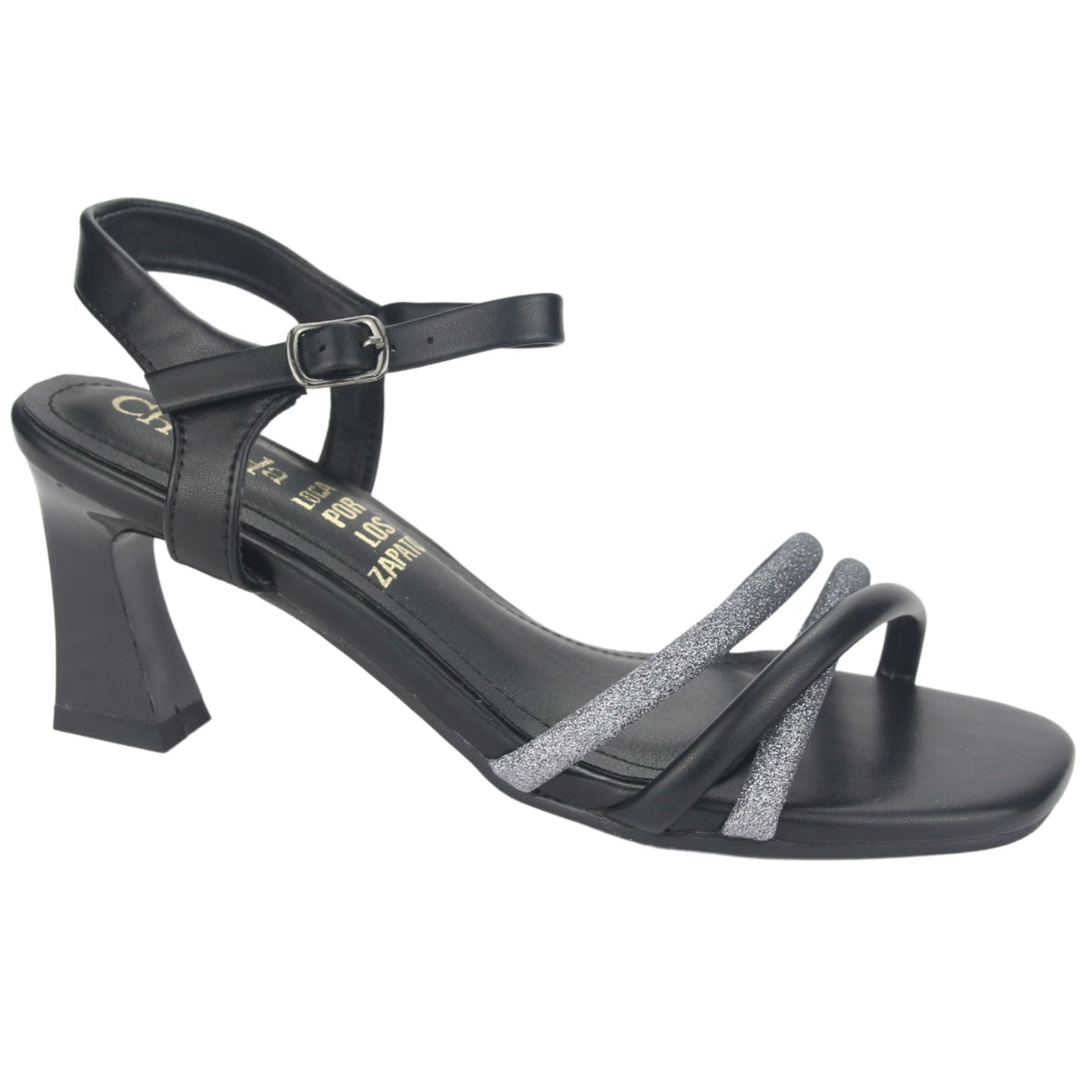 Sandalias Chalada Mujer Murcia-2 Negro Plateado