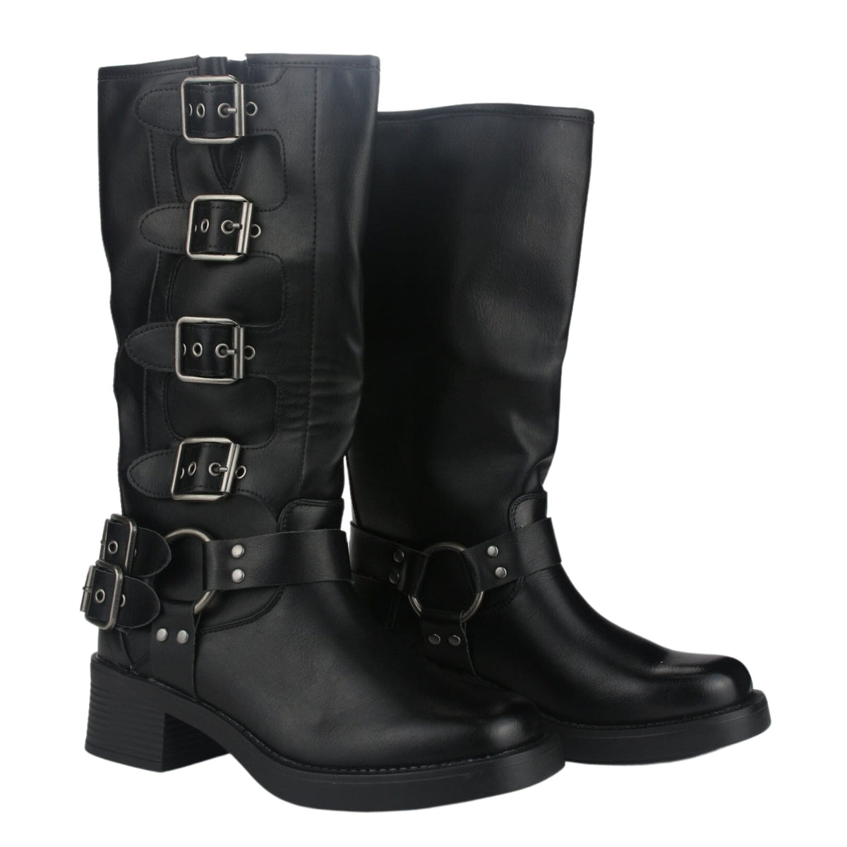 Bota Mujer Casual Biker-2 Color Negro