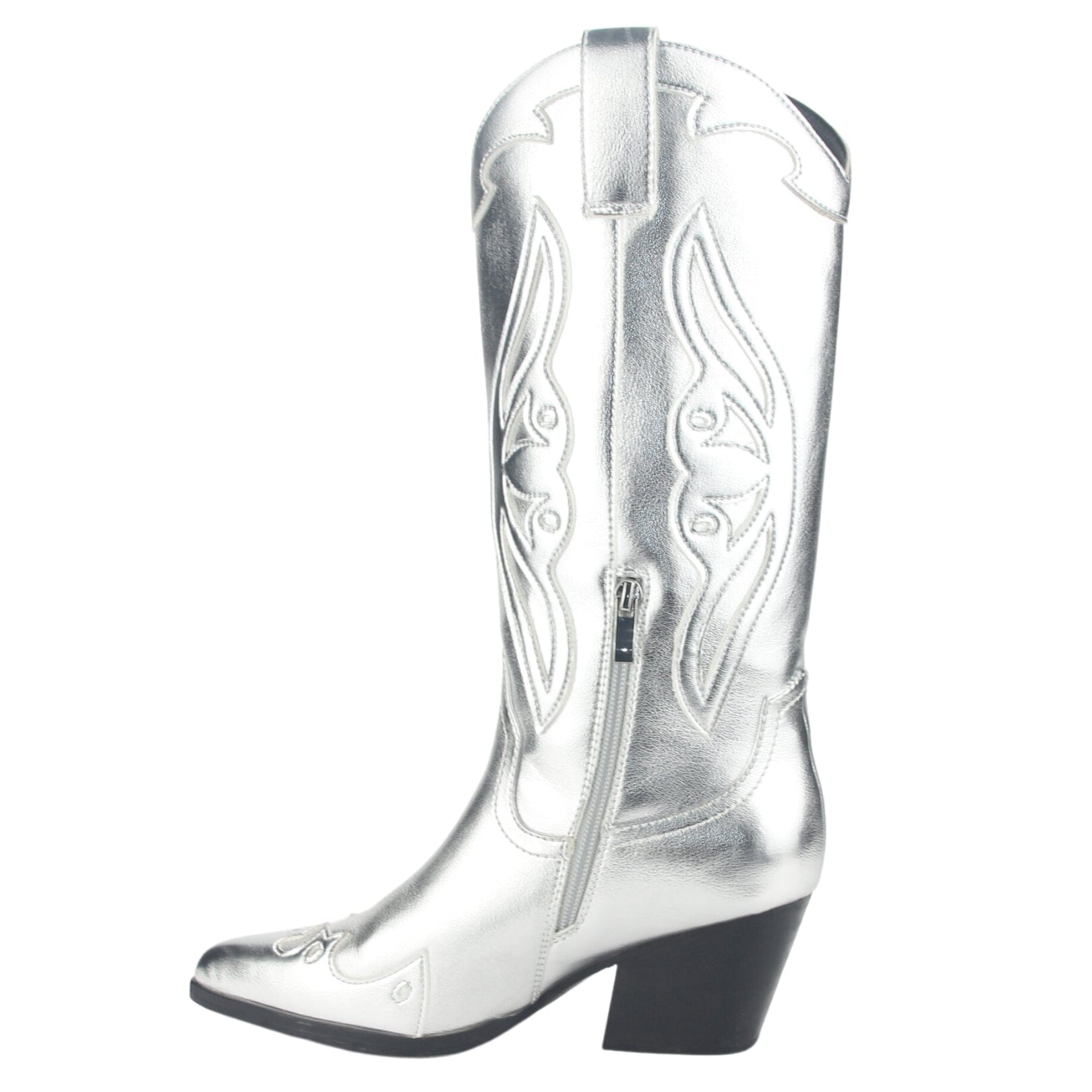 Bota Chalada Mujer Westnew-2 Plateado Casual Botas Taco Chalada