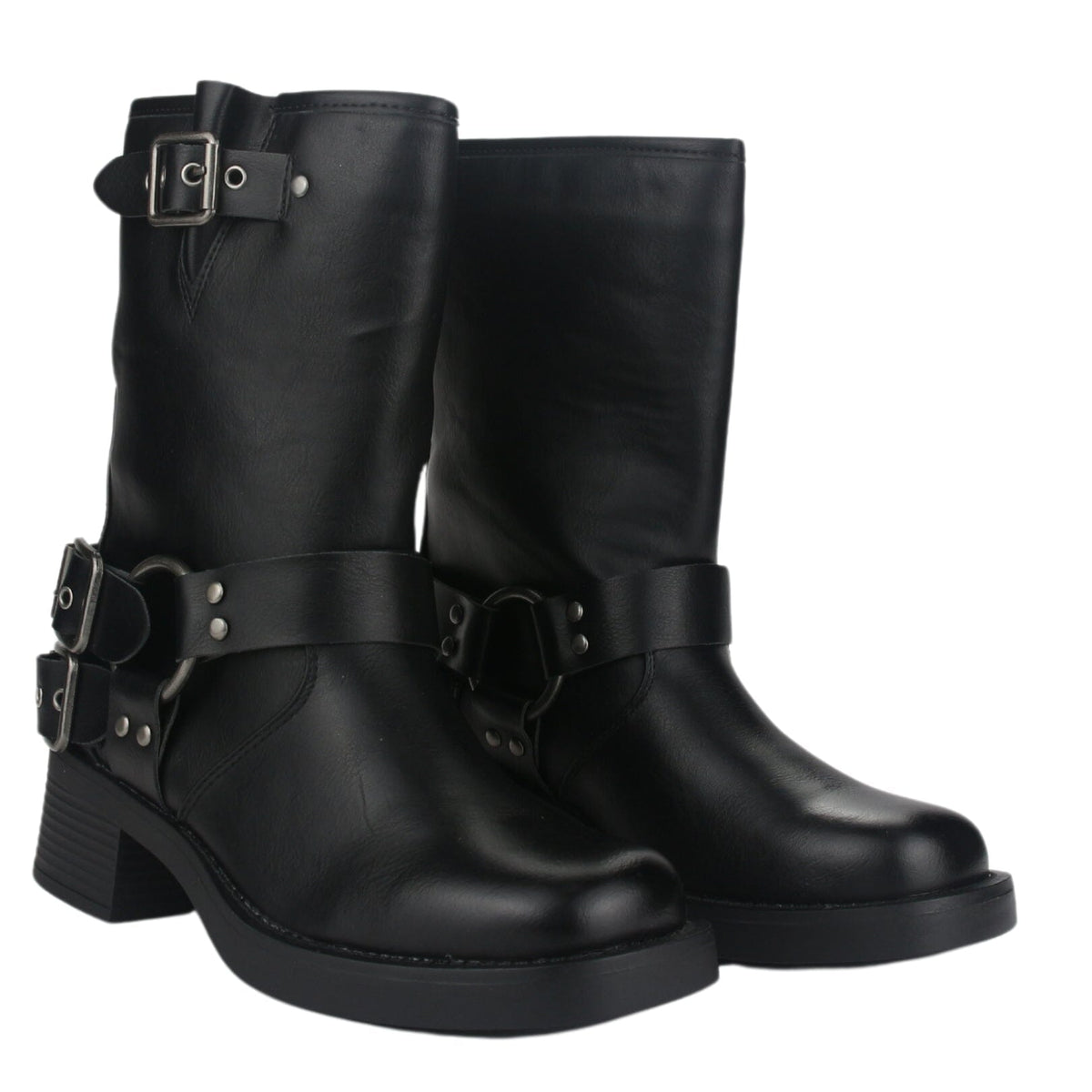 Botin Chalada Mujer Biker-1 Negro Casual
