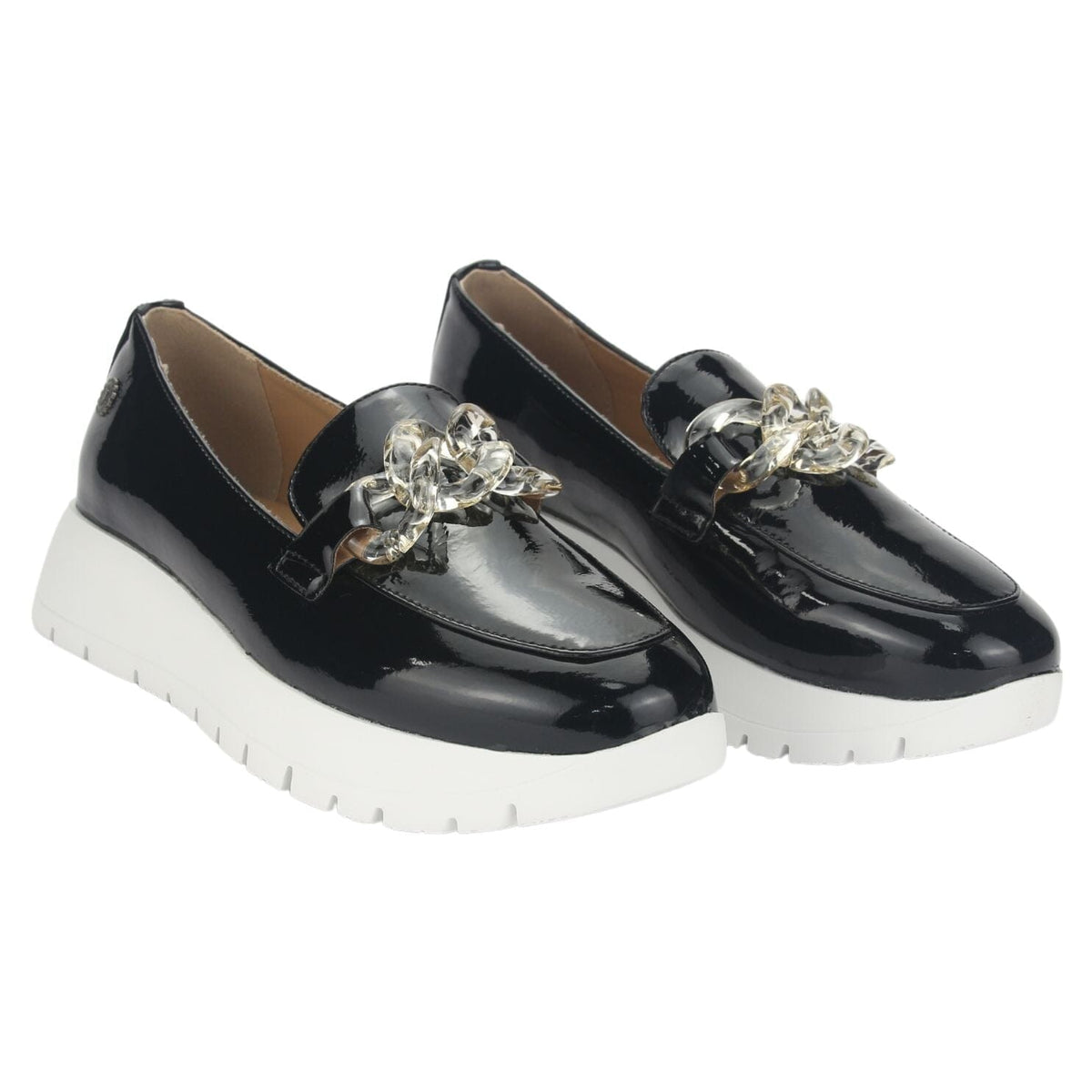 Mocasin Chalada Mujer Wonder-1 Negro Blanco Casual