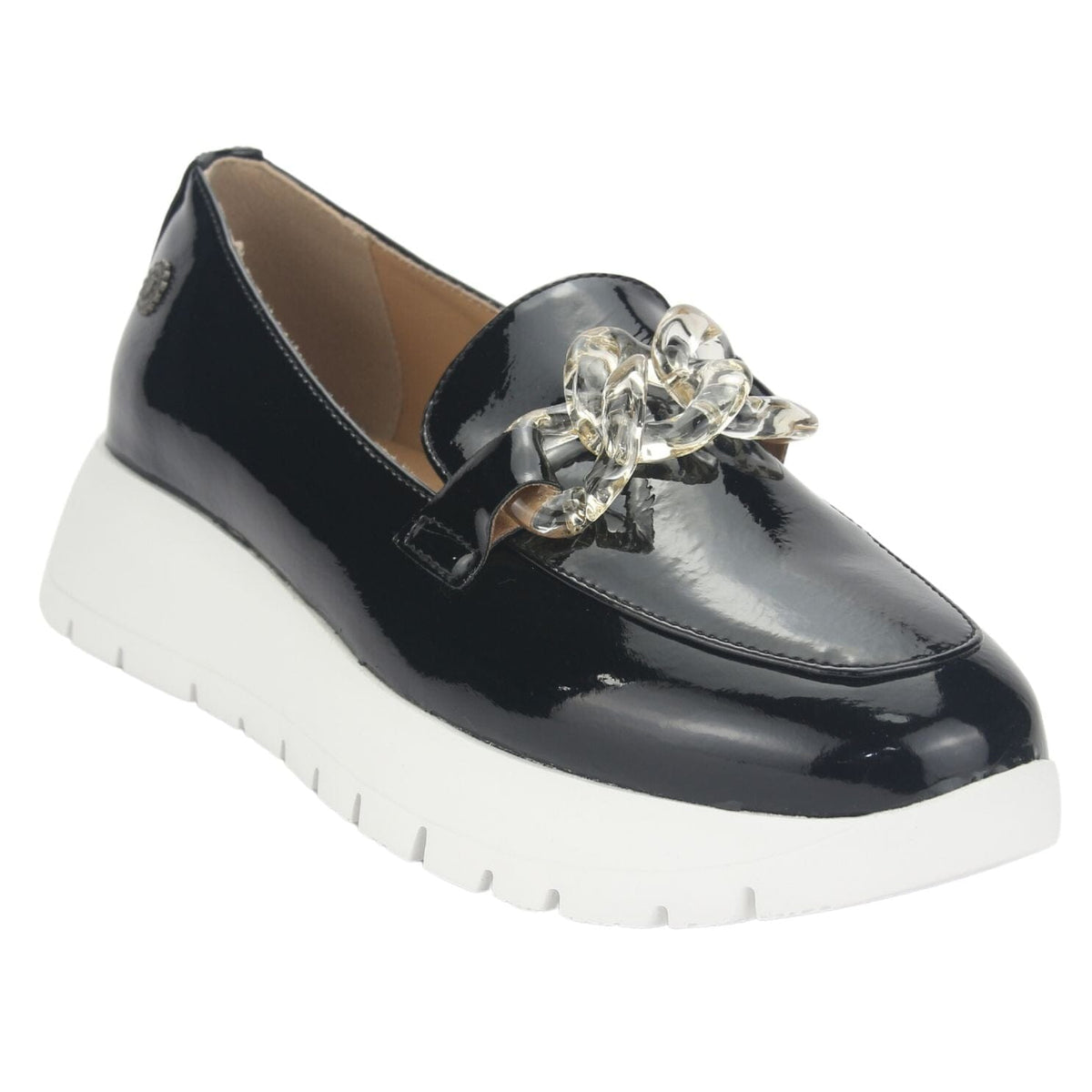 Mocasin Chalada Mujer Wonder-1 Negro Blanco Casual