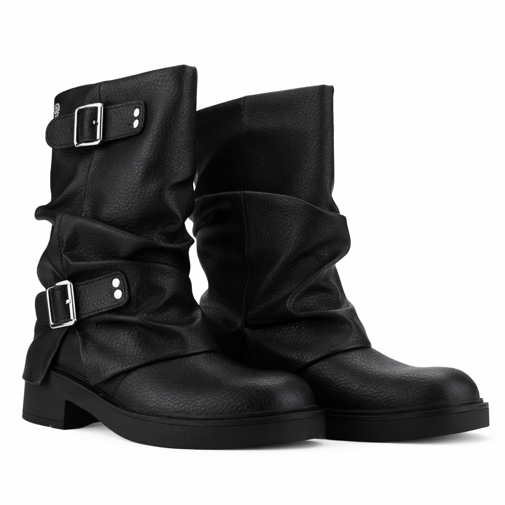 Botin Negro Mujer Casual Chalada Biker 8