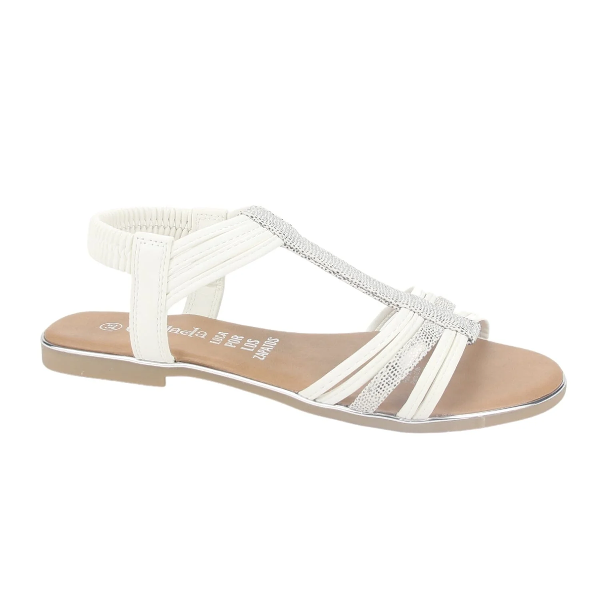 Sandalia Chalada Mujer Alki-1 Blanco Plana