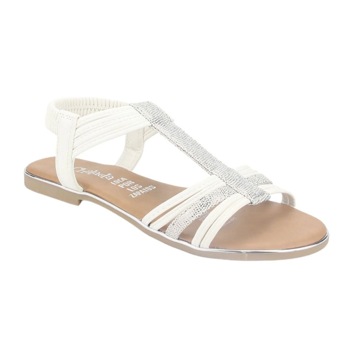 Sandalia Chalada Mujer Alki-1 Blanco Plana