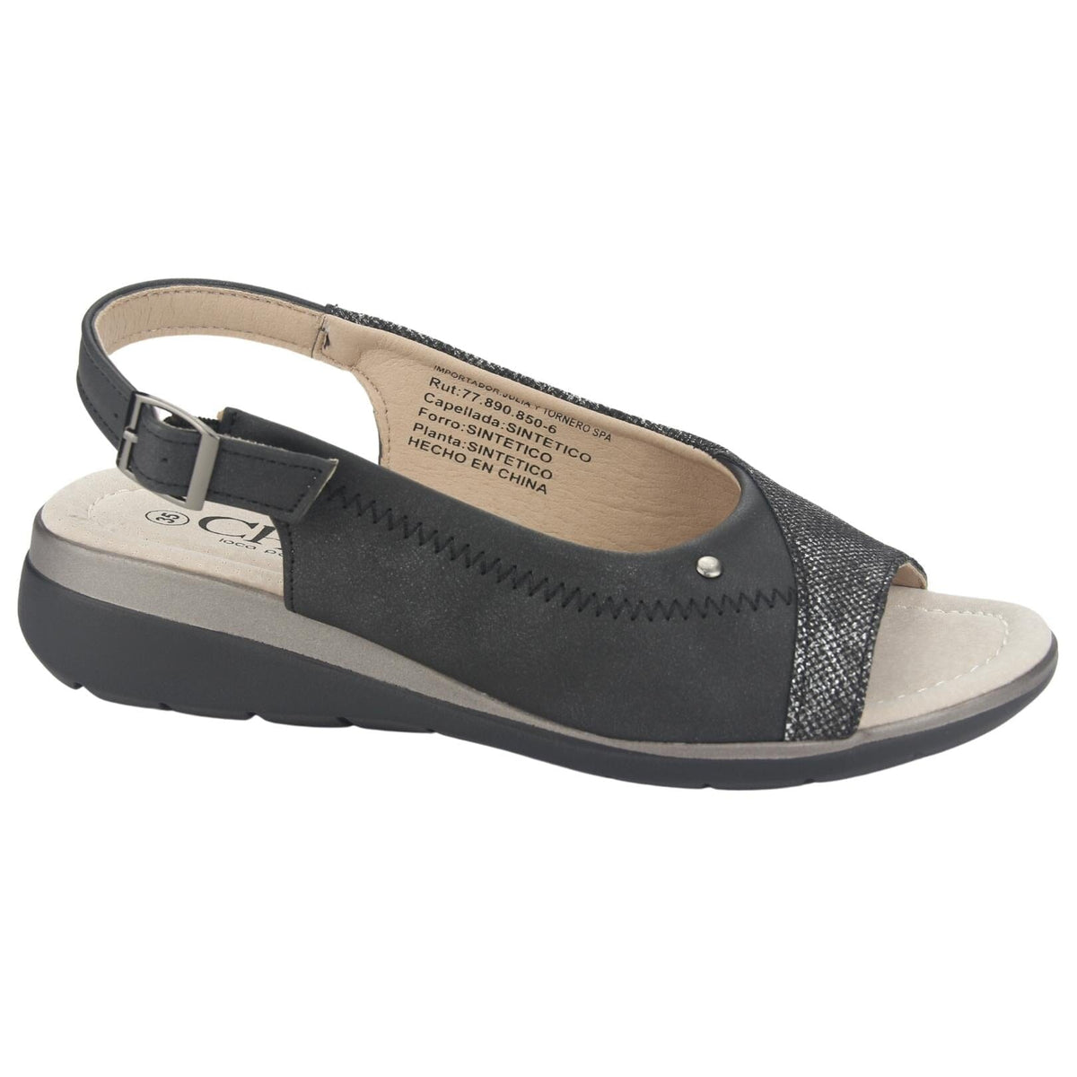 Sandalias Chalada Mujer Floro-5 Negro